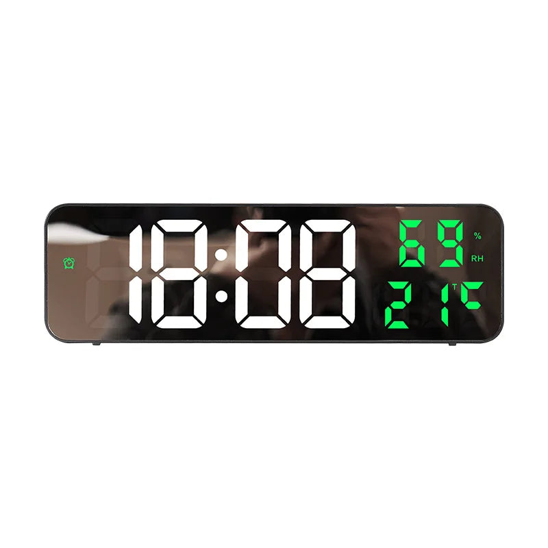 9 Inch Large Digital Wall Clock Temperature Humidity Night Mode Snooze clock