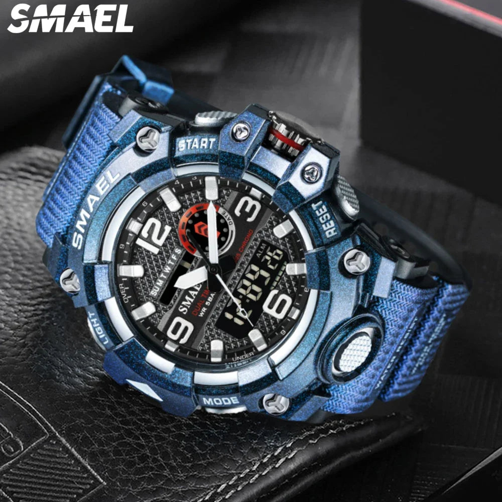 SMAEL 8035  Waterproof Outdoor Digital Electronic Watch Tactical Men's Multifunctional Watch Night Glow
