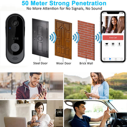 Tuya Smart Doorbell Camera Wifi Waterproof Outdoor Wireless Doorbells Intercom Video Eye Digital Door Peepholes Home Ring Bell