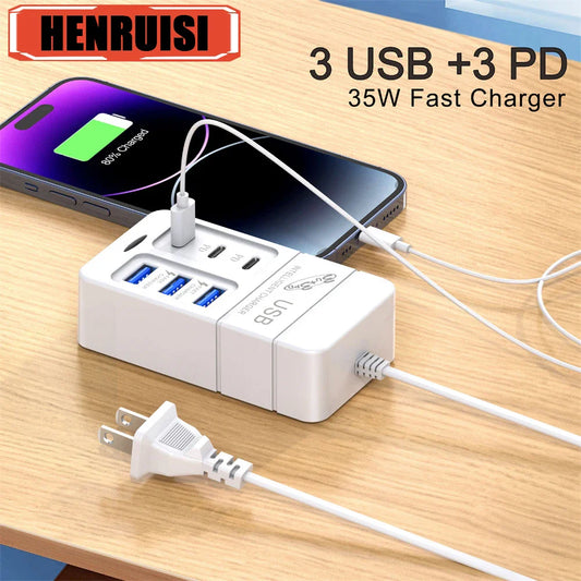 35W Multi-port USB Power Strip Charger