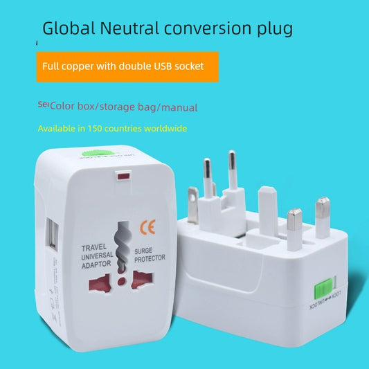 Universal Travel Adapter with Built in Dual USB Charger Ports