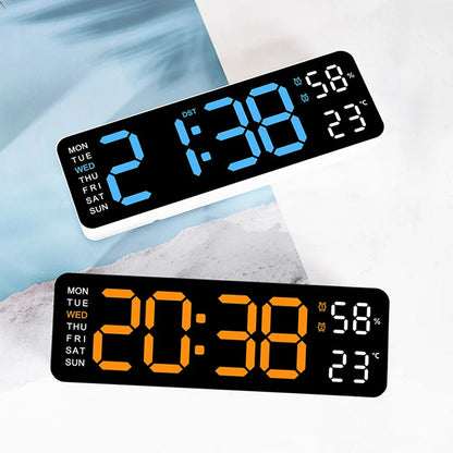 Large Display Digital Wall Clock with Date and Temperature