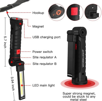 New Portable COB LED Flashlight