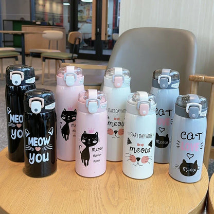 500ml Cartoon Cat Stainless Steel Tumbler