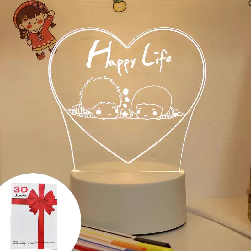 3D Eiffel Tower Ferris wheel castle Home Decoration USB Night light Girlfriend Birthday Gift Valentine's Day Christmas Ornament