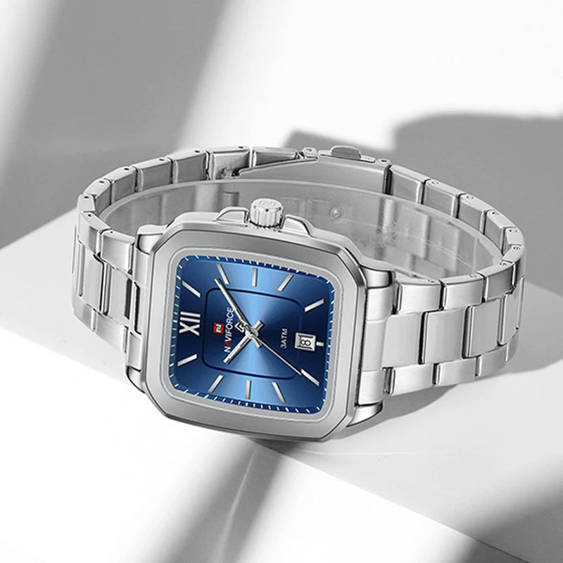 NAVIFORCE Casual Sport Watch for Lover Stainless Steel Band