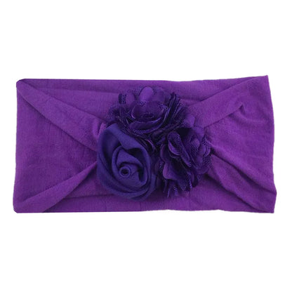 Kids Headwear Soft Stretch Flower Headband Knot Wide Nylon Headwraps Baby Girls Hair Bands Photo Props for Newborn Accessories