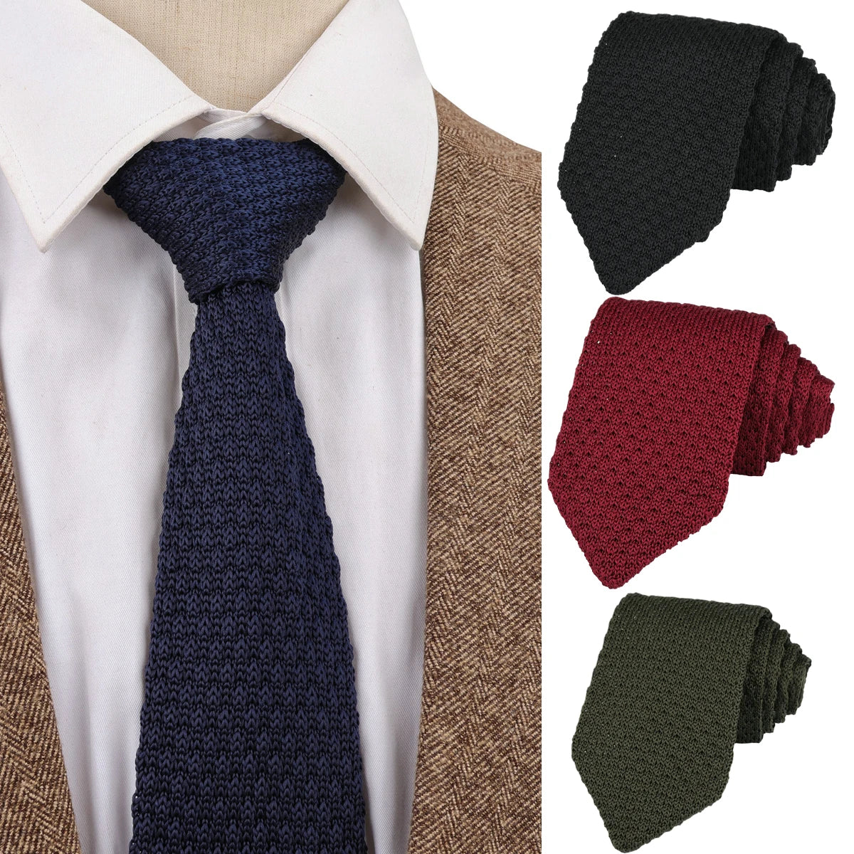 Wave Korean Style Elegant Knit Ties For Men