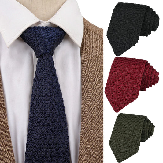 Wave Korean Style Elegant Knit Ties For Men