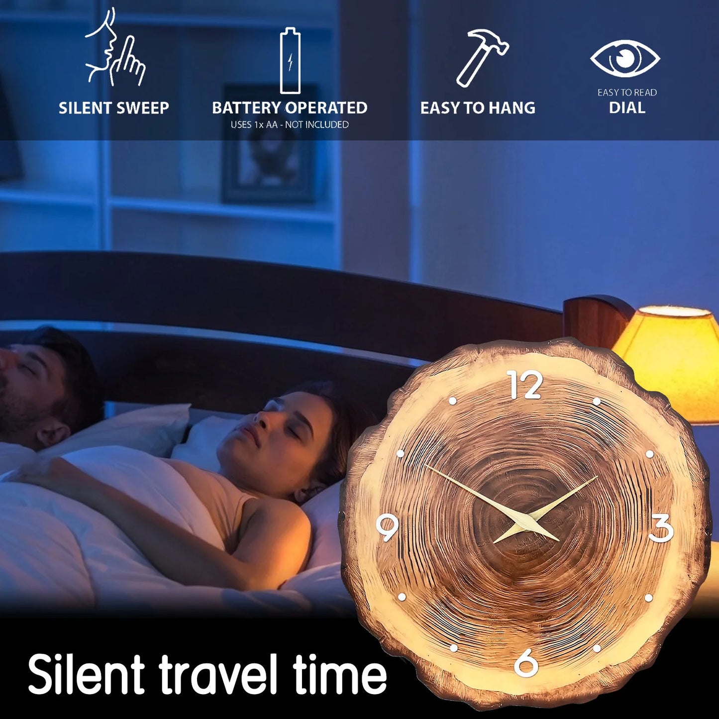 wooden ring veneer wall clock.