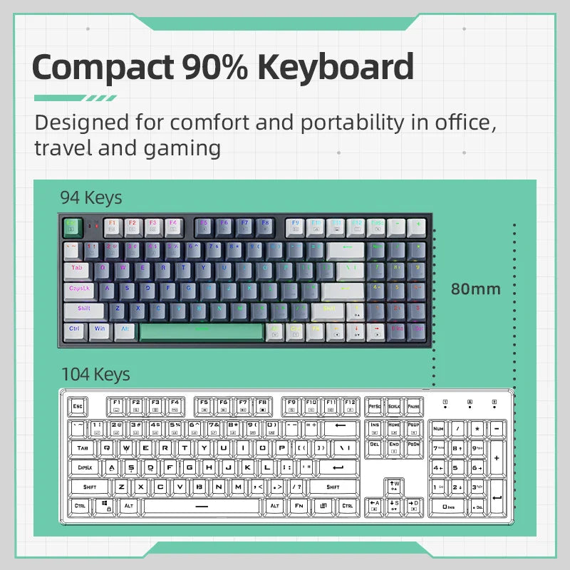 Portable Mechanical Wired Gaming Keyboard