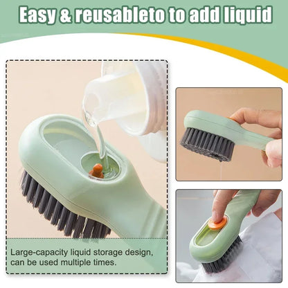 s Shoes Brush Automatic Liquid Discharge Multifunction Press Out Shoes Cleaner Soft Bristles Clothes Brushes Cleaning Tool