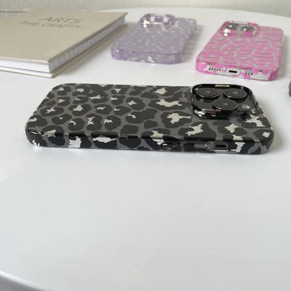 Luxury Leopard Print Hard Armor Phone Case for iPhone