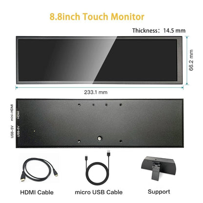 4k portable touch screen monitor 8.8''