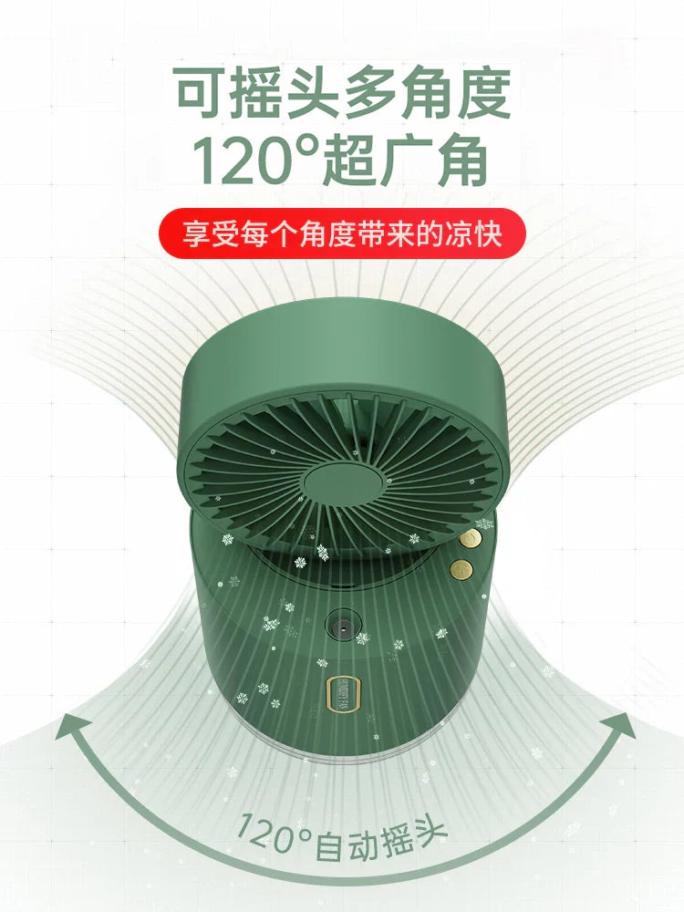 Mini Desktop Automatic Shaking Spray Cooling Fan