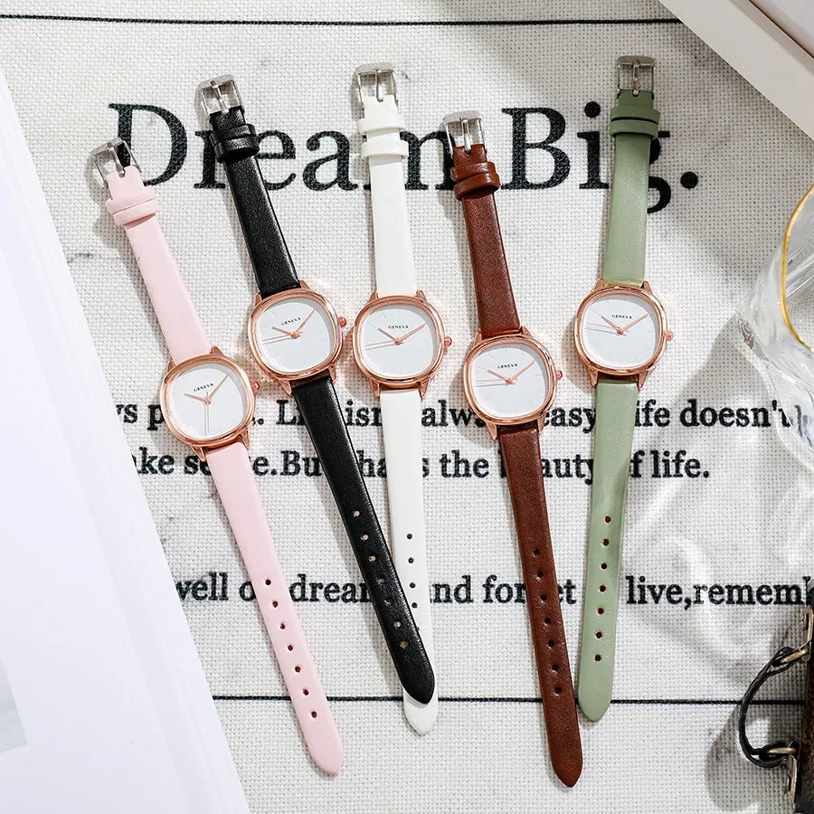 2024 New Casual Women's Watches Simple Quartz Wristwatches Leather Watches Students Clock Ladies Watch Gift Reloj Para Mujer