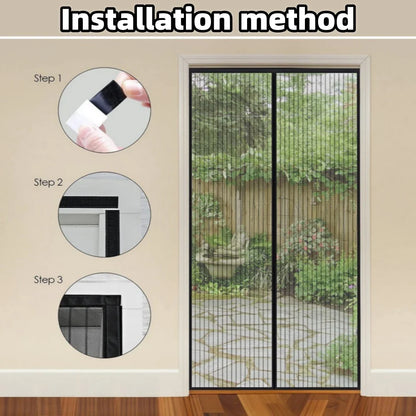 New No Punching Magnetic Screen Door Curtain