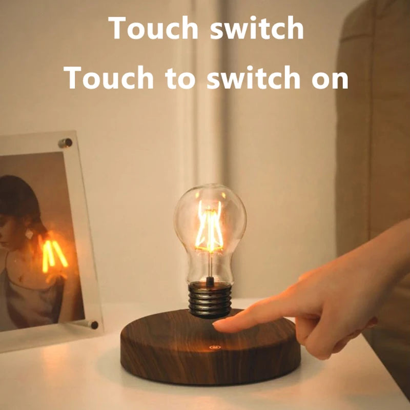 Magnetic Levitation Lamp Creativity Floating Glass Halogen Bulb Home Office Desk Decoration Birthday Gift Atmosphere Night Light