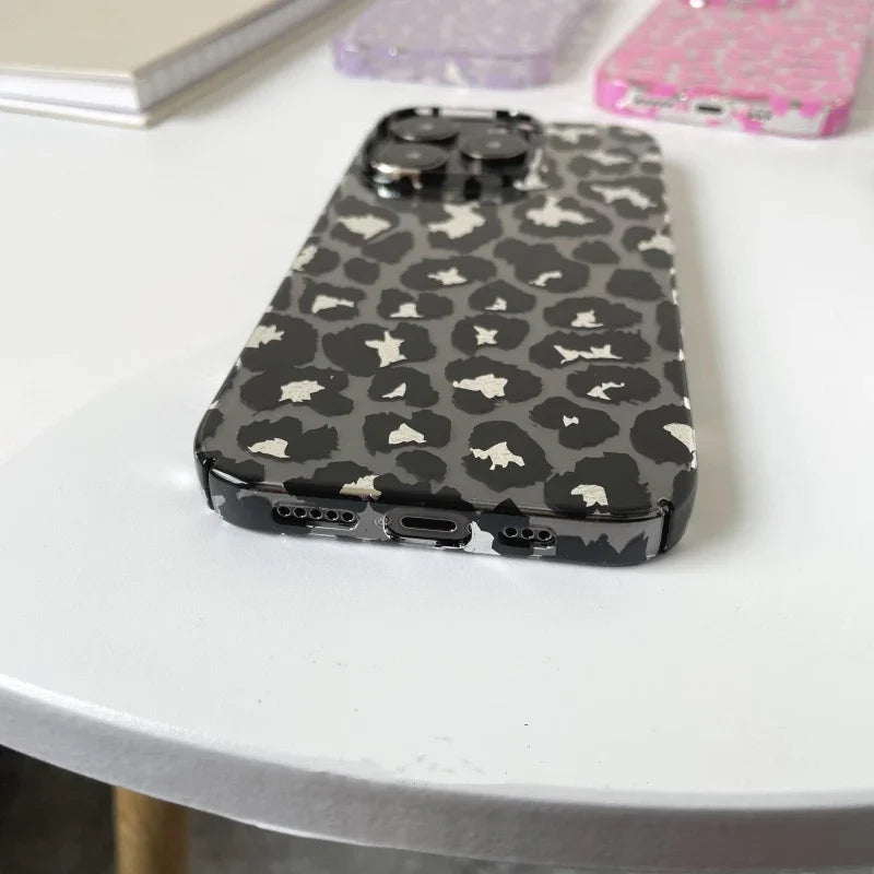 Luxury Leopard Print Hard Armor Phone Case for iPhone