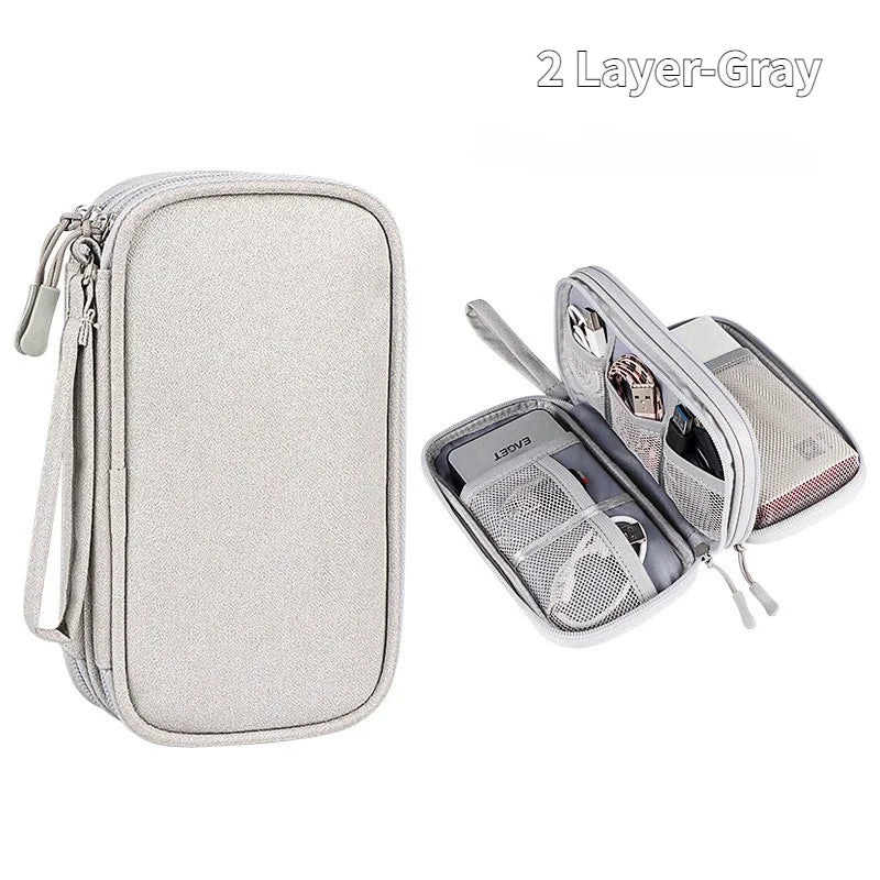 Travel Cable Bag Portable Digital Storage Pouch Charger Data Cable USB Bag Organizer Waterproof Electronic Accessory Storage Bag