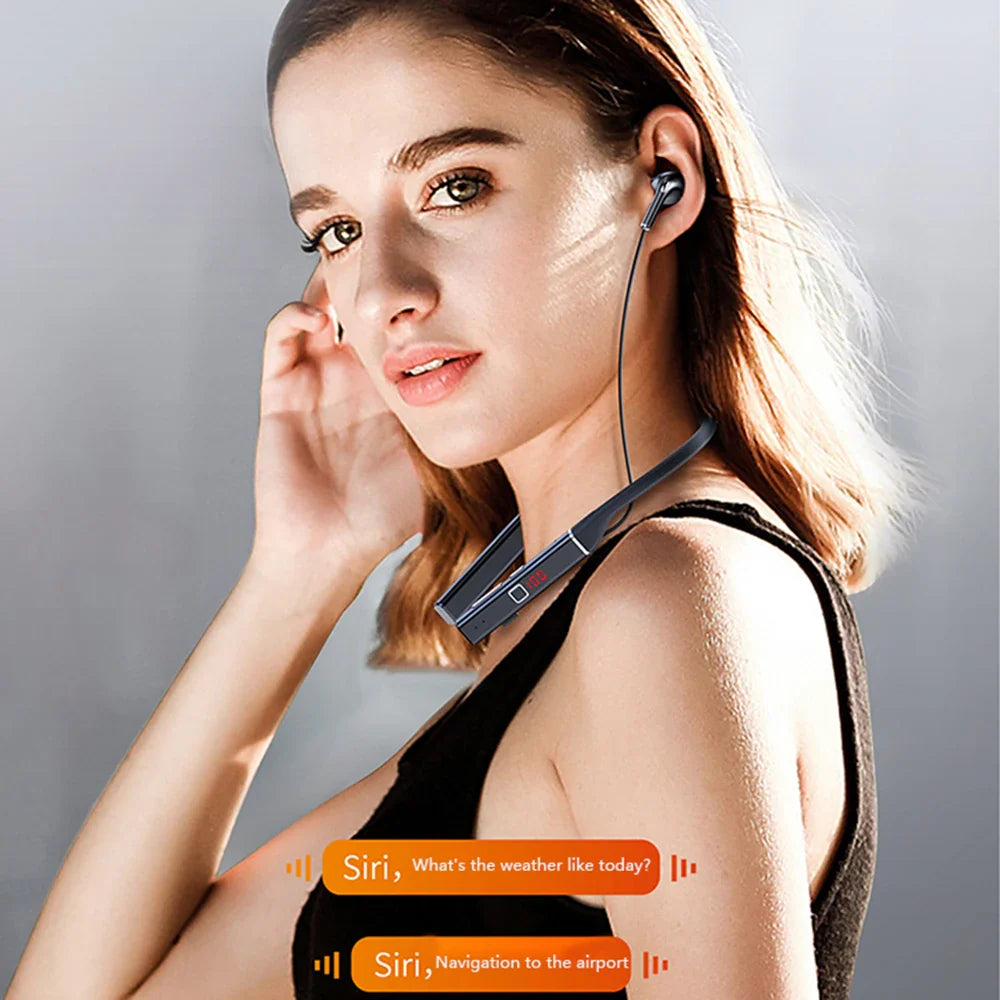 Wireless Headphones Bluetooth-compatible Magnetic Neckband