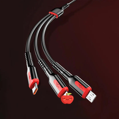 3-in-1 Retractable Data Cable USB Spring Retractable Cable