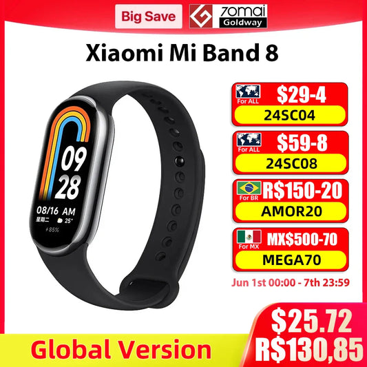 Xiaomi Smart Band 8 Mi Bracelet 7 Color AMOLED Screen