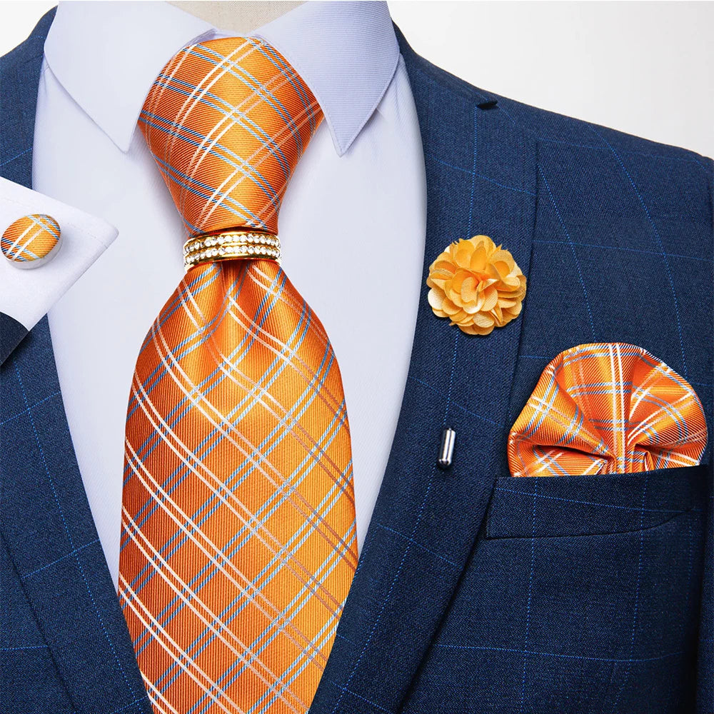 Men's Ties Handkerchief Cufflinks Metal Ring Brooch..