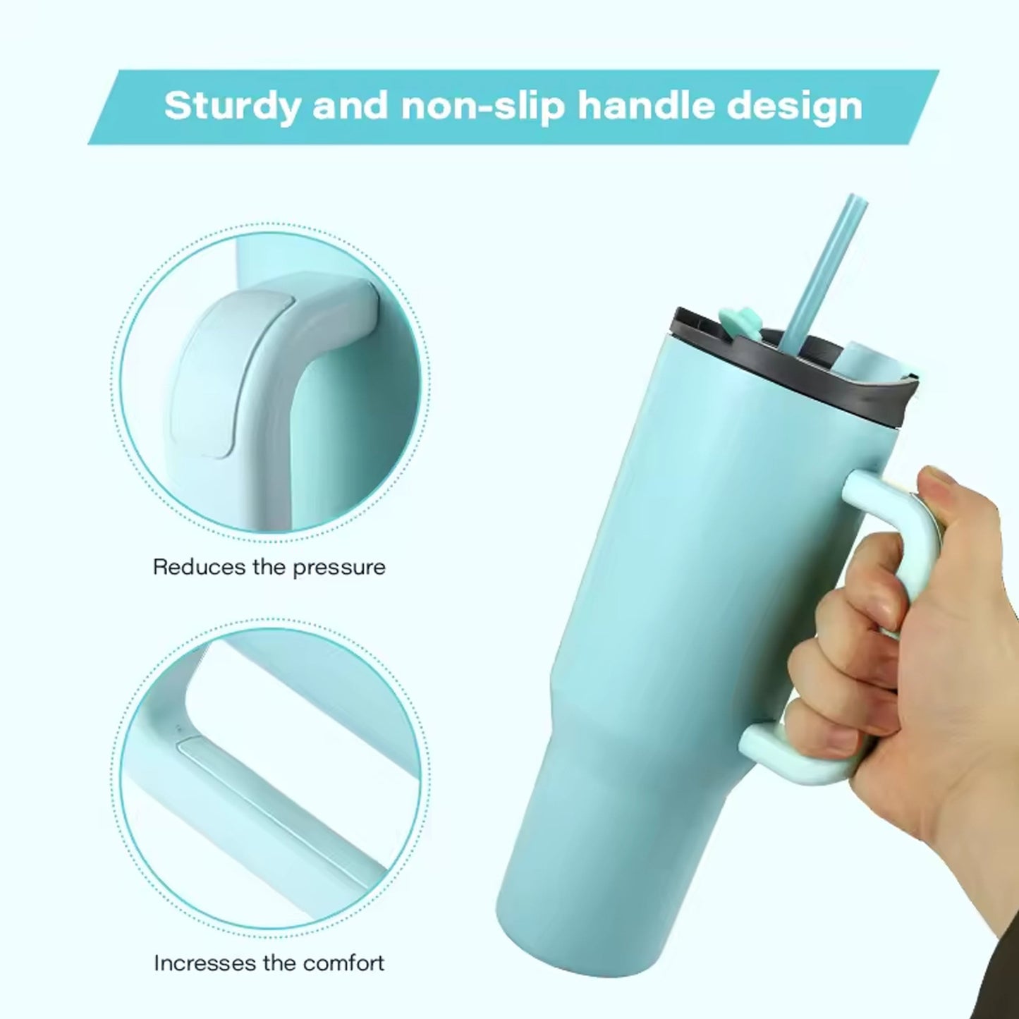 Double Wall Stainless Steel Tumbler with Handle