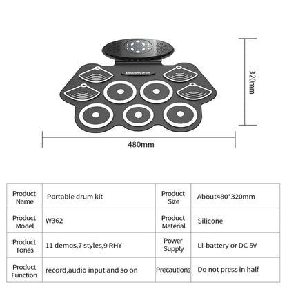 USB Electronic Drum Roll-Up Drum Audio Input Equipment