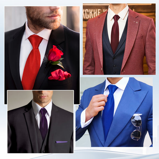 8Pcs/set Men's Slim Pre-Tied Zipper Tie Neck Adjustable Strap Wedding Groom Tie