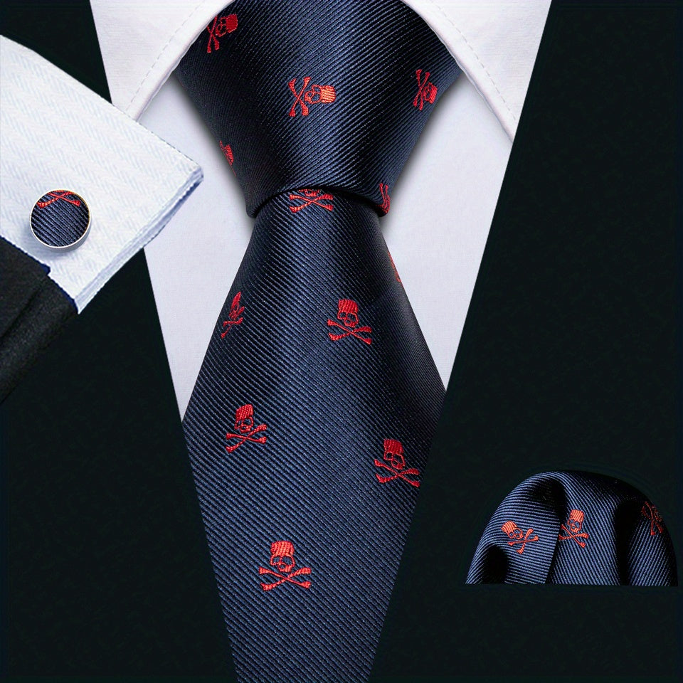 4pcs/set Men's Tie, Handkerchief And Cufflinks..