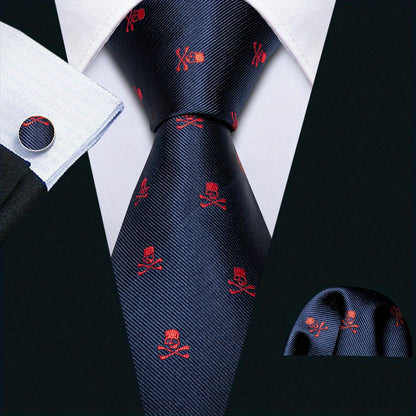 4pcs/set Men's Tie, Handkerchief And Cufflinks..
