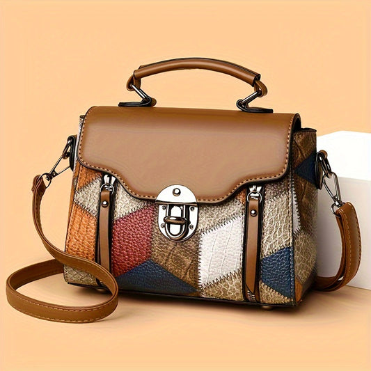 Large Capacity Premium Vintage Style Faux Leather Crossbody Bag with Adjustable Strap for Women's Daily Use