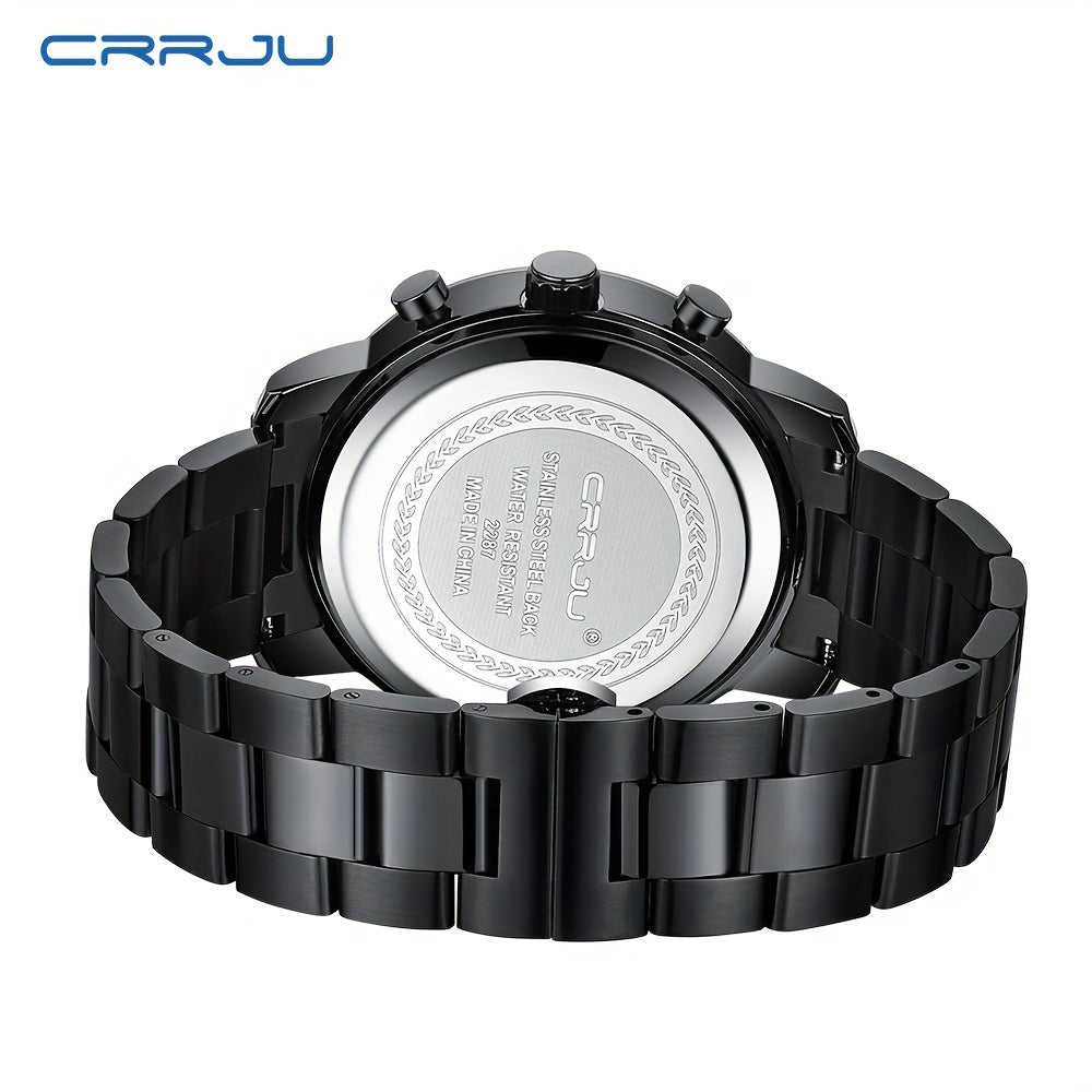 A High-quality Wristwatch For Men With Multiple Functions And A Stainless Steel Strap.