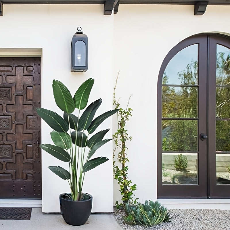 6ft Tall Artificial Bird Of Paradise Home Decor, 6ft Tall Artificial Floor Plant Fake Silk Banana Leaf Tropical Tree, Pot for Indoor Outdoor Living Room (6ft Tall)