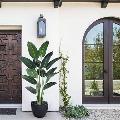 6ft Tall Artificial Bird Of Paradise Home Decor, 6ft Tall Artificial Floor Plant Fake Silk Banana Leaf Tropical Tree, Pot for Indoor Outdoor Living Room (6ft Tall)