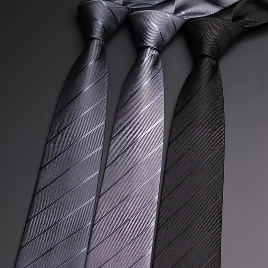3-Pack Men's Polyester Neckties - Woven Business Suit Tie Accessories..