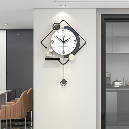 Creative Wall Clocks With Astronaut Ornament, Modern Metal Pendulum Wall Clock