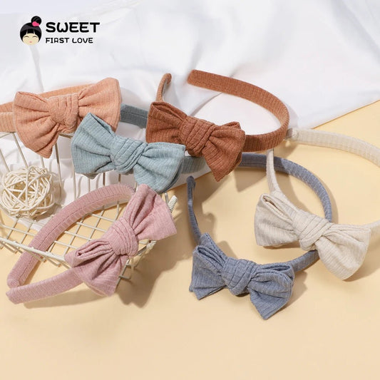 Baby Accessories For Newborn Toddler Kids Baby Girl Boy Headband Solid Color Hairhoop Simple Atmospheric Bow Hair Accessories - buythingsusa