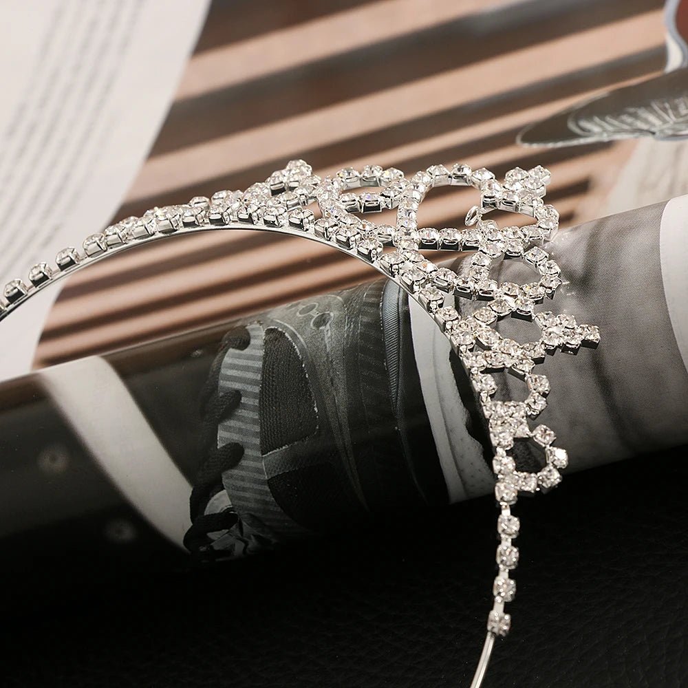 Baby Crystal Tiara Hair Bows Baby Girls Headwear Party Accessiories Kids Girls Headdress Children Bridal Princess Prom Crown - buythingsusa