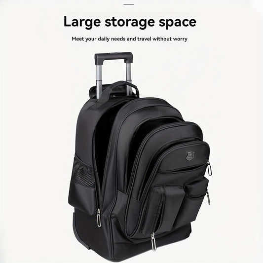 Backpack with Pull Rod Travel Bag, Wheel Travel Bag, Student Backpack Luggage, Large Capacity Backpack Luggage, Oxford Fabric Material, Multi - Functional Travel Backpack. Perfect for Valentine'S Day Trips. - buythingsusa