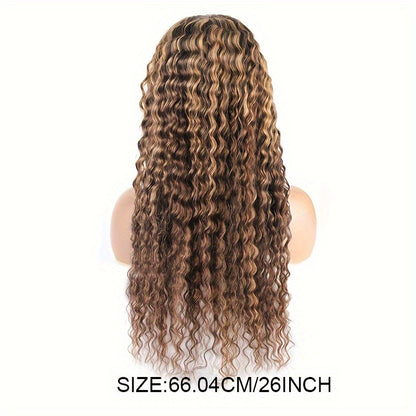 Highlight Wig Human Hair 13X4 Deep Wave Frontal Wig P4/27 Honey Blonde Highlighted Lace Frontal Wigs For Women