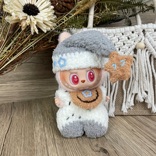 [Clothes Only] Labubu Clothing Doll Clothing, Chic Style Plush Set Suitable for V1V2V3 6.7-inch Doll Clothing, Keychain Pendant Doll Clothing, Birthday gift, doll accessories, hand woven.