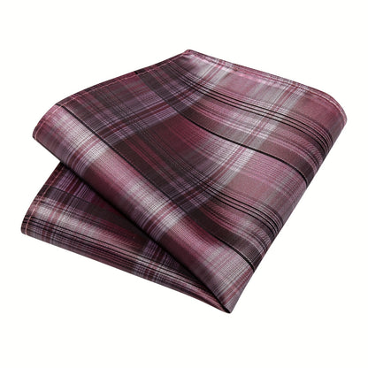 DiBanGu Classic Plaid Tie Set For Mens