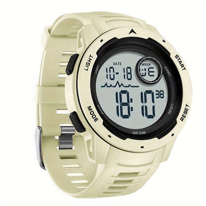 Men's Digital Watch - Sports Watches Tactical Military Stopwatch Alarm 12/24H Outdoor Mens Wristwatch for Running - Durable Stainless Steel & Silicone - For Active Men - Ideal for Sports & Outdoor Activities - Great Gift for Adventurers