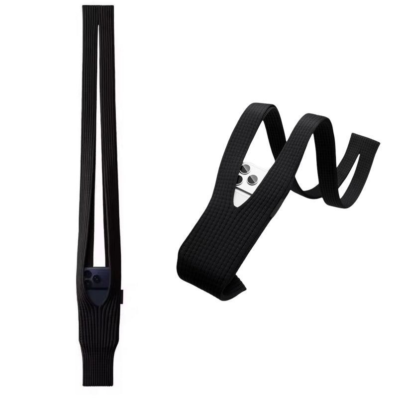 Trendy Crossbody Phone Pocket Pouch with Stretch Knit Material for Multiple Devices like Iphone & Samsung