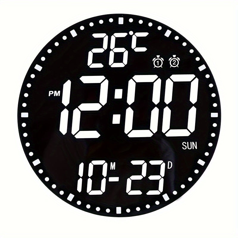 1PC Colorful Electronic Clock, Circular LED Mirror Clock,