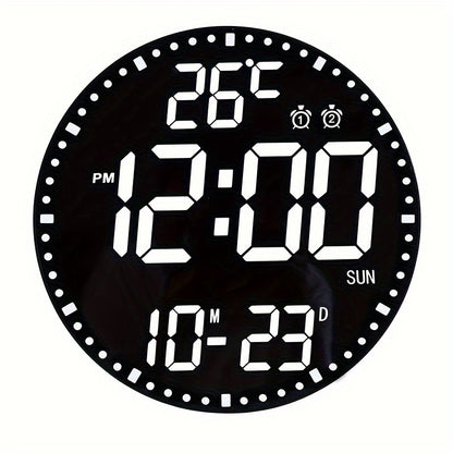 1PC Colorful Electronic Clock, Circular LED Mirror Clock,