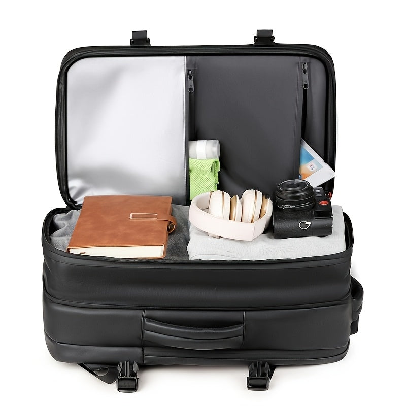 Water-Resistant 17" Laptop Travel Backpack with Vacuum Compression Pouch & Adjustable Straps - Ideal for Hiking, Business Trips & School